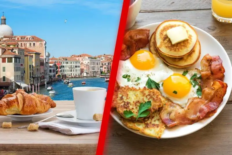 Italian vs american breakfast