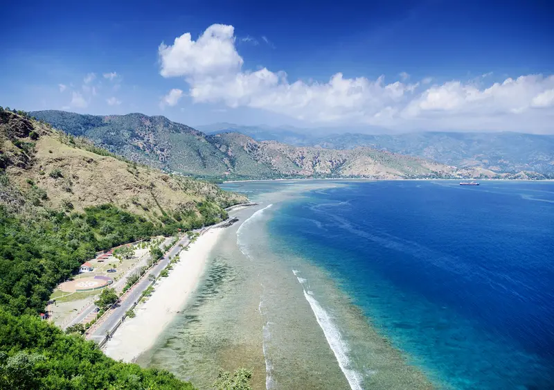 Cristo Rei beach landscape near Dili, East Timor