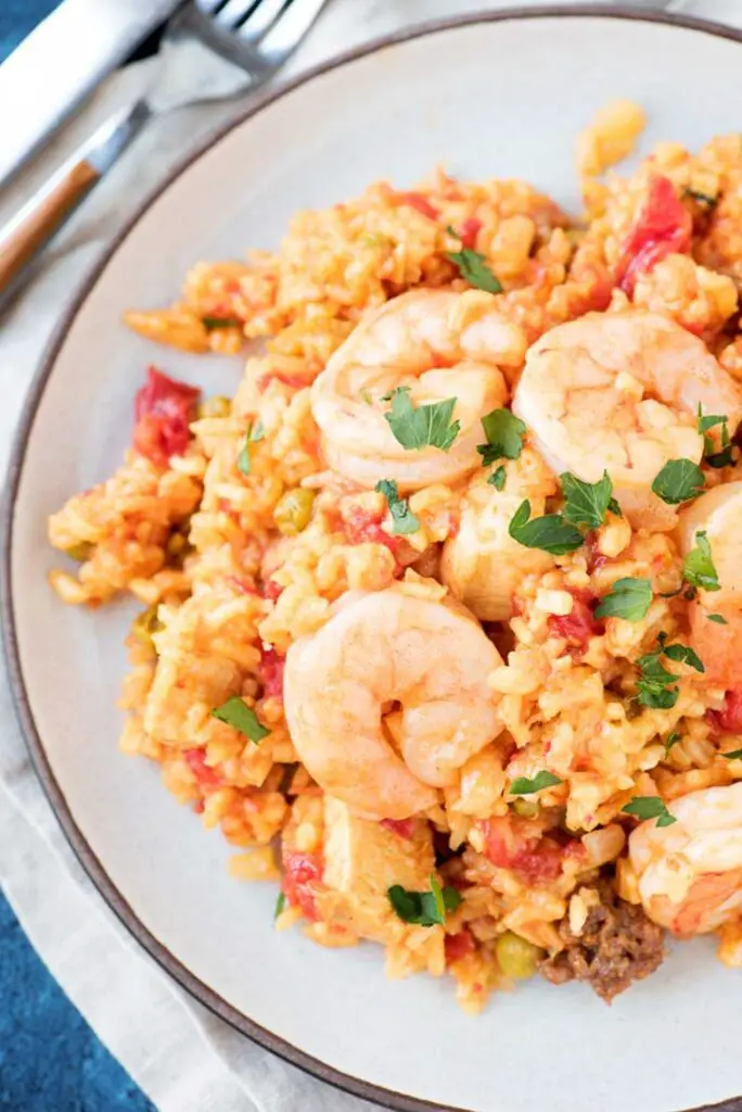 Spanish Chorizo, Shrimp, and Chicken Paella