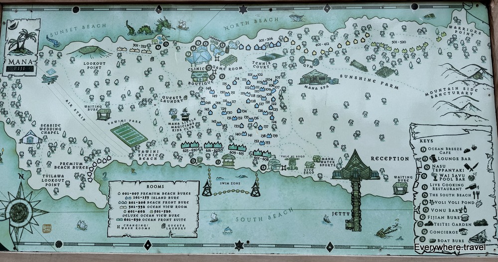 Map of Mana Island Resort