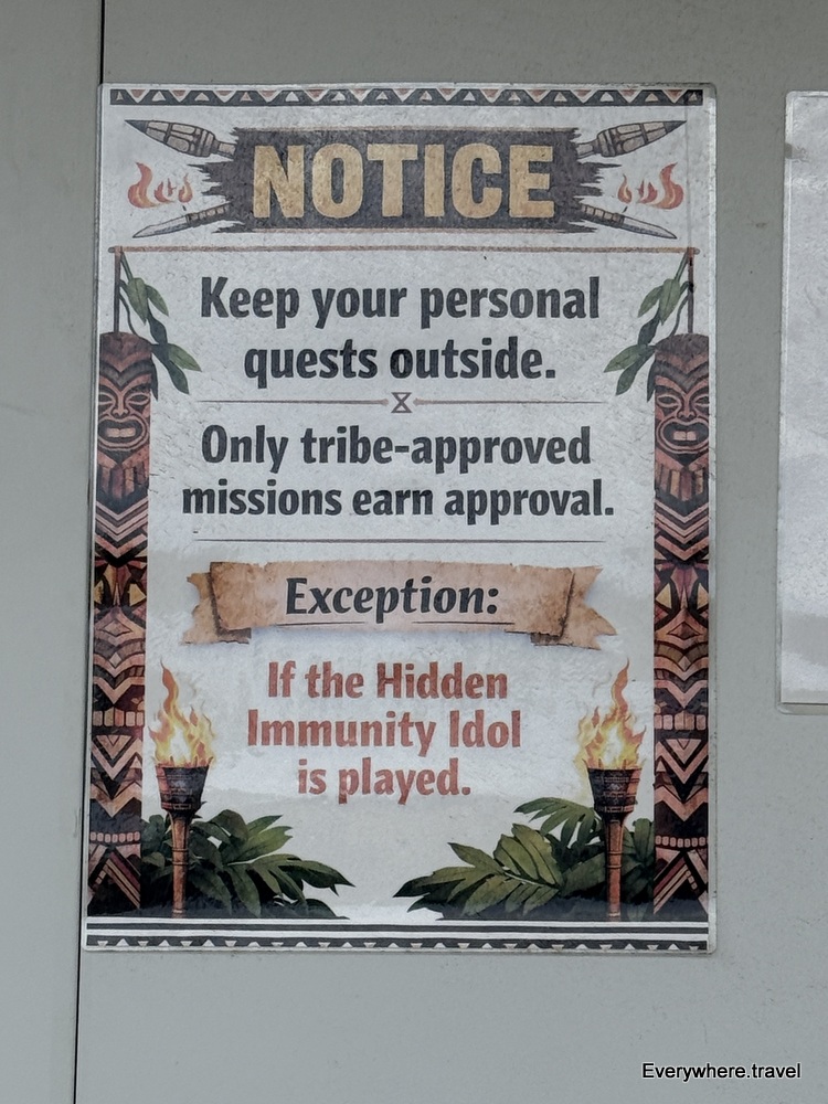 Survivor signs at Mana Island