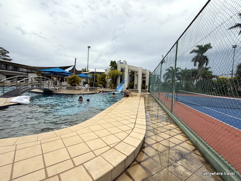 Fiji Gateway Hotel Waterslide and tennis court